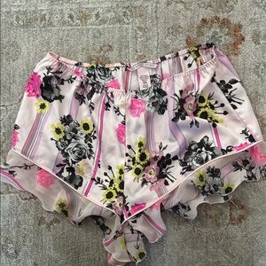 Floral Satin Shorts NWOT